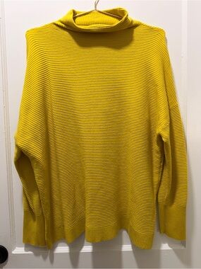 Chelsea & Theodore Mustard Ribbed Turtleneck Sweater